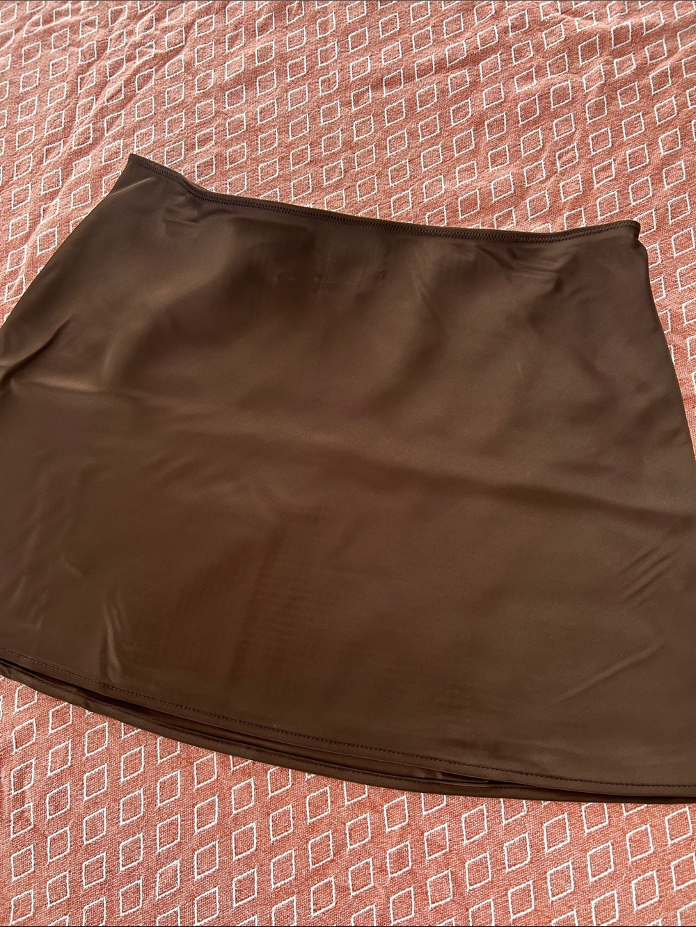 Brown satin mini Skirt